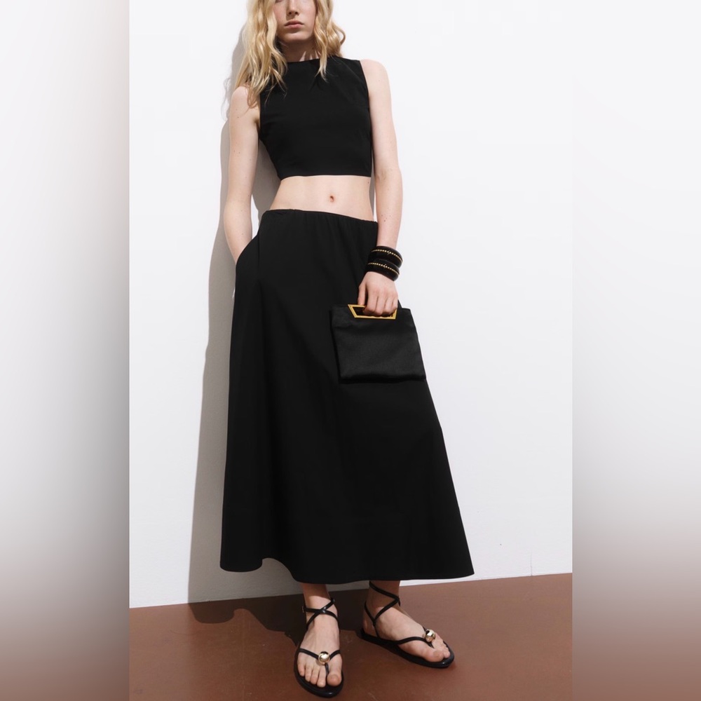 Mango Flared Cotton Skirt